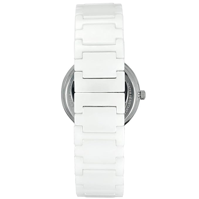 TIMEX Analog Watch for Man with White Round Dial & White Ceramic Bracelet Band Water Resistant Men's Wrist Watches