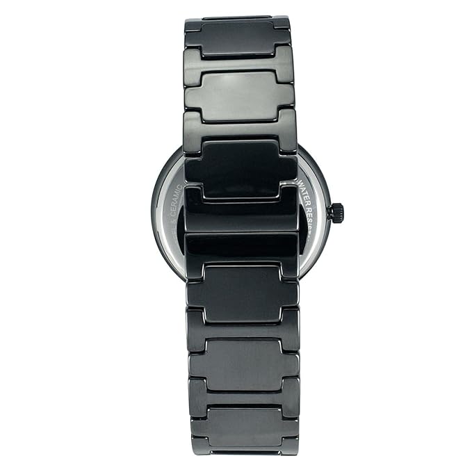 TIMEX Analog Watch for Man with Black Round Dial & Black Ceramic Bracelet Band Water Resistant Men's Wrist Watches