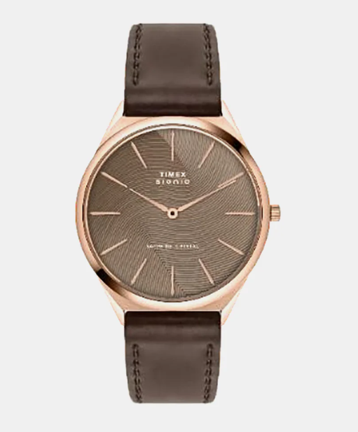 Signio Men Quartz Brown Dial Analog Leather Watch