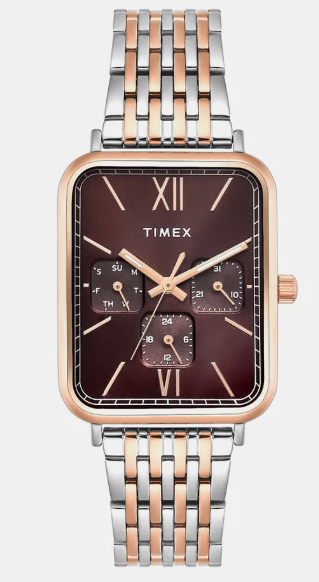Trendline Men Quartz Brown Dial Multi-Function Stainless Steel Watch