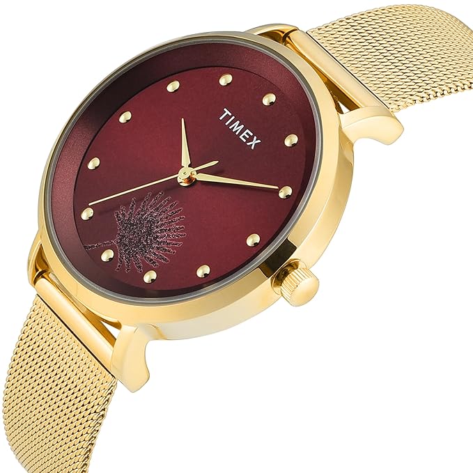 TIMEX Analog Watch for Woman with Round Dial & Water Resistant Women's Wrist Watches