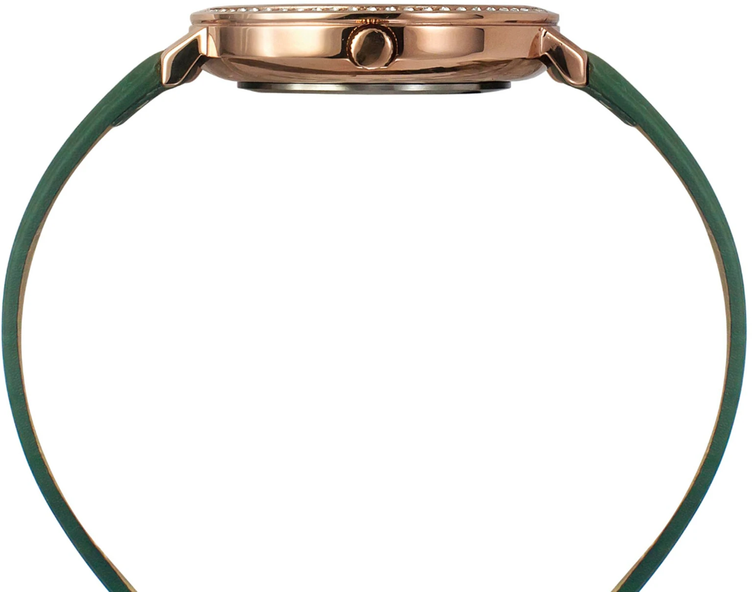 Fashion Women Quartz Green Dial Analog Leather Watch