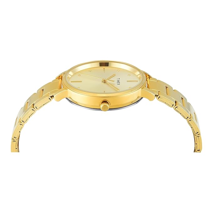 TIMEX Champagne Round Dial Analog Women's WatchTIMEX Champagne Round Dial Analog Women's Watch