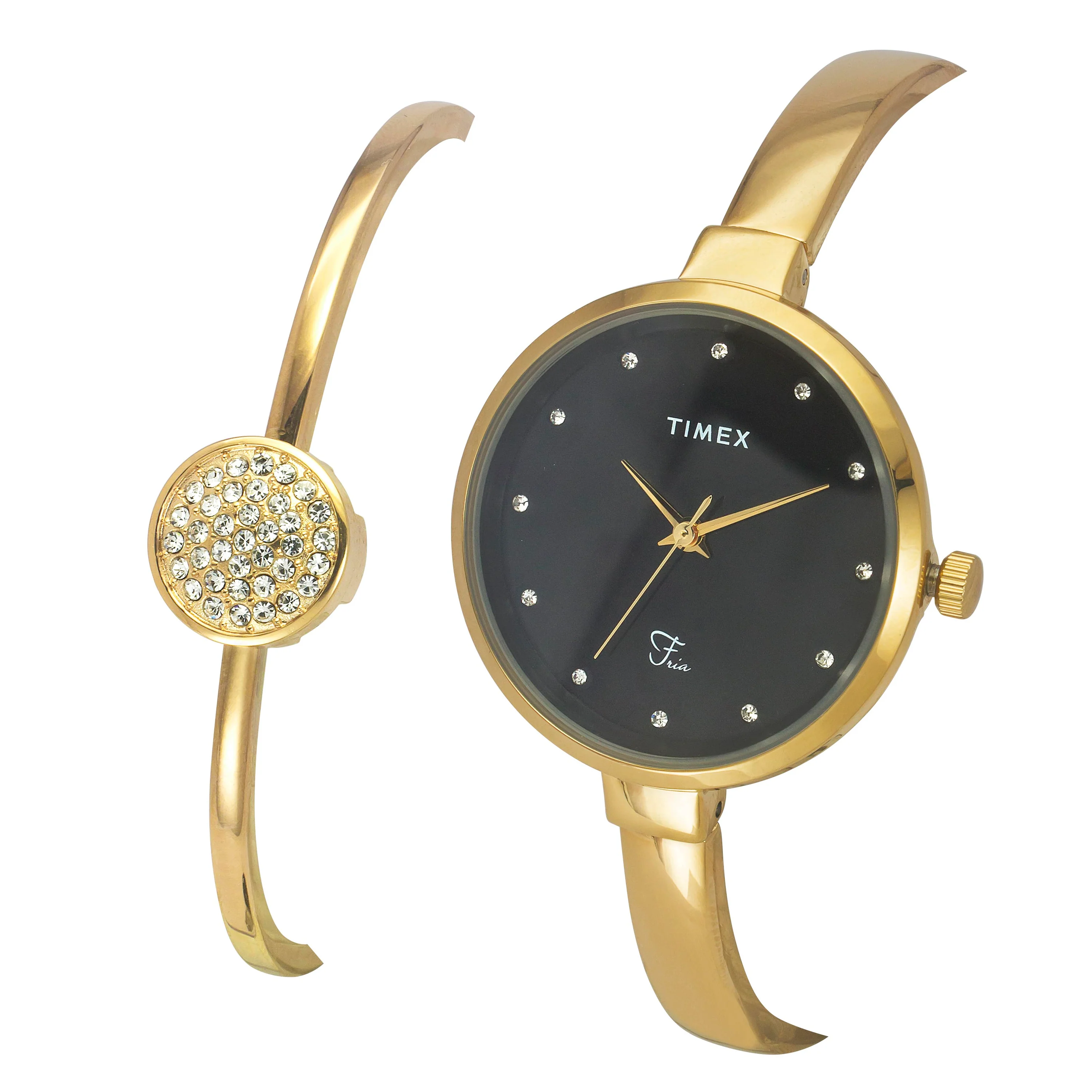 Timex Fria Round 21mm Black Dial Analog Women Watch