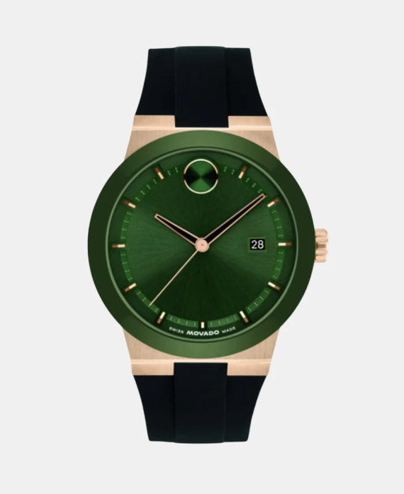 Movado Bold Fusion Men Quartz Green Dial Analog Silicone Watch