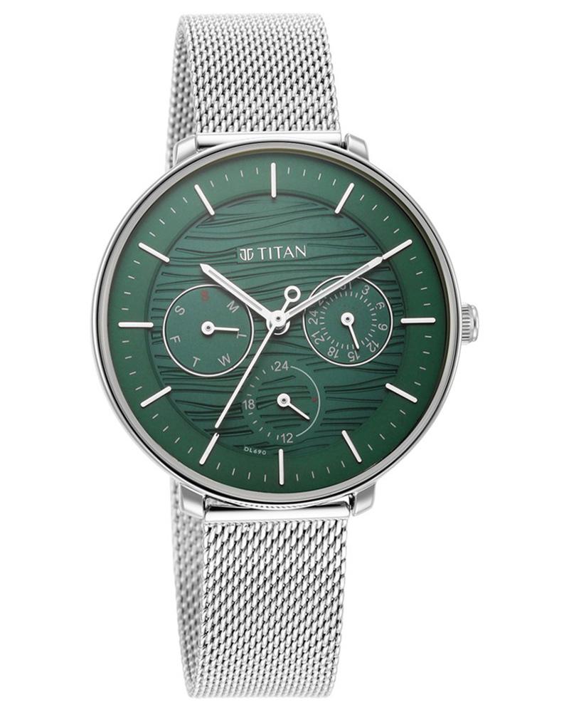 Titan Women Workwear Round Silver Watch