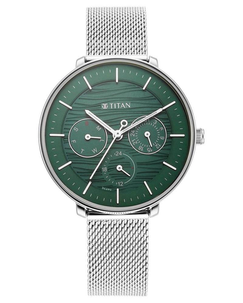 Titan Women Workwear Round Silver Watch