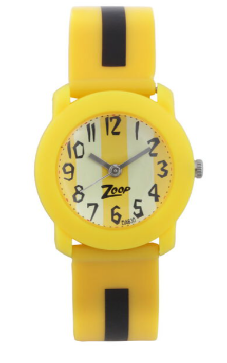 Zoop Analog Watch with Yellow Dial & Yellow Strap for Boys Girls Kids, from House of Titan
