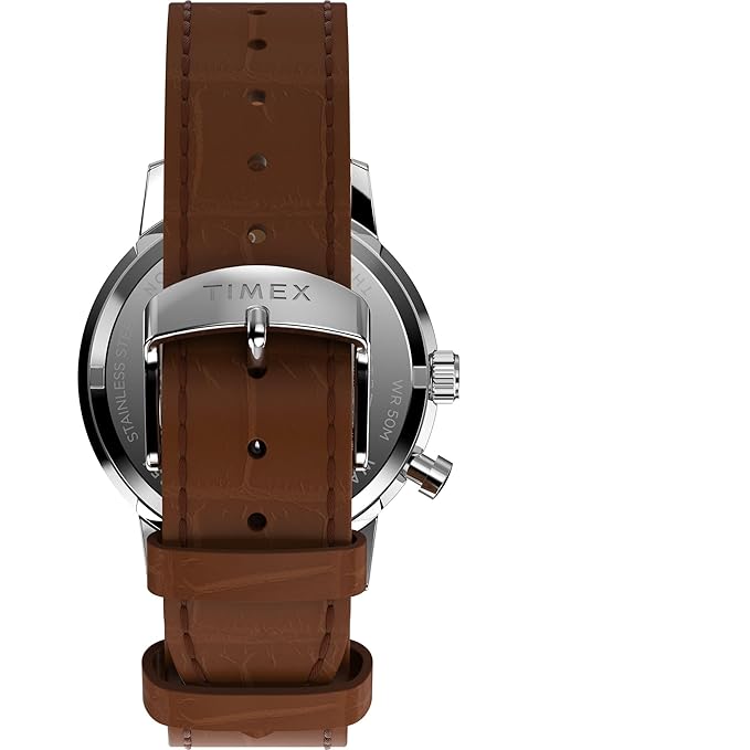 TIMEX Marlin Analog Green Round Dial & Brown Leather Strap Band Water Resistant Men's Wrist Watch