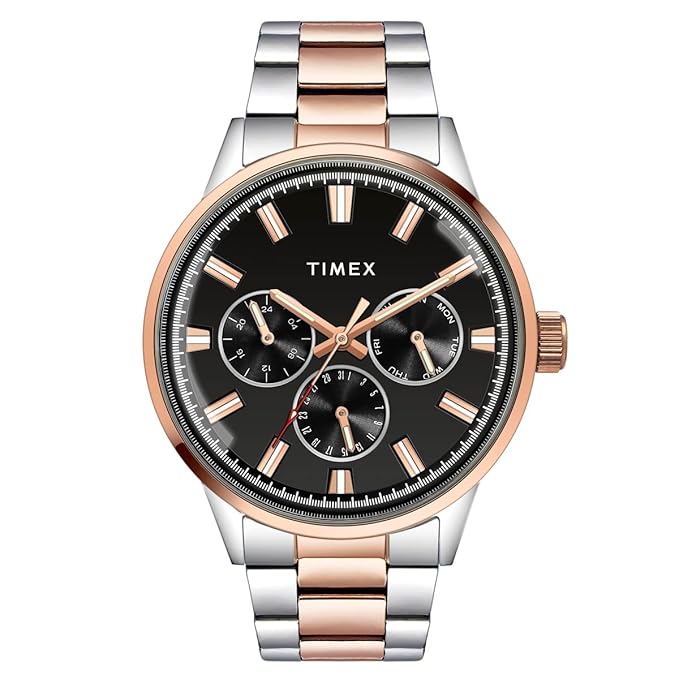 TIMEX Analog Watch for Men with Round Dial & Water Resistant Man's Wrist Watches