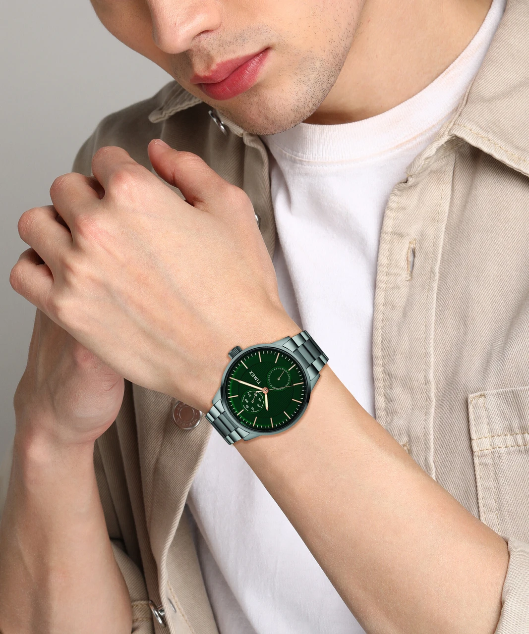 TIMEX Trendline Round 44mm Green Dial Analog Watch  - For Men