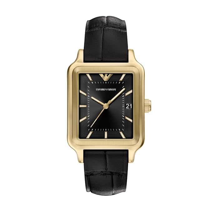 Emporio Armani Black Quartz Leather Watch