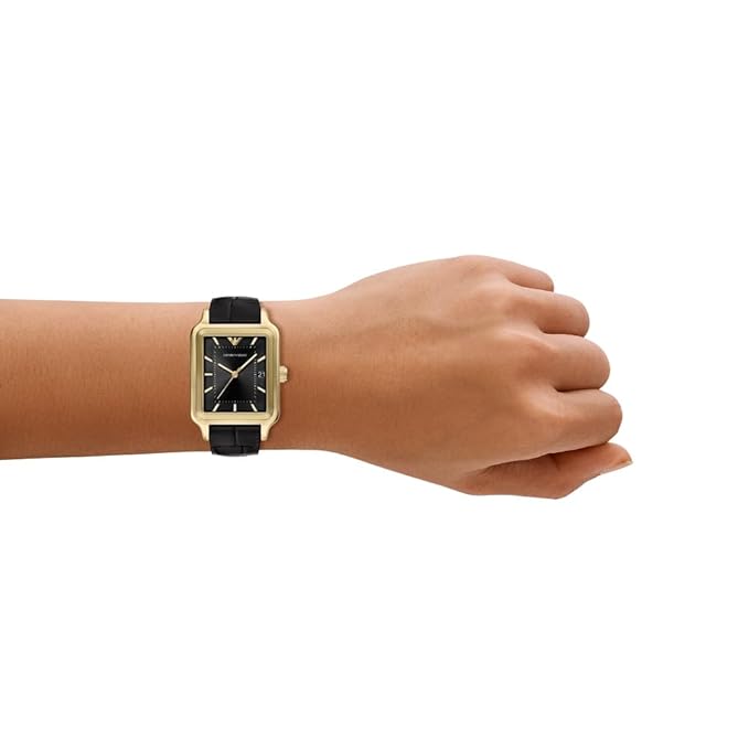 Emporio Armani Black Quartz Leather Watch