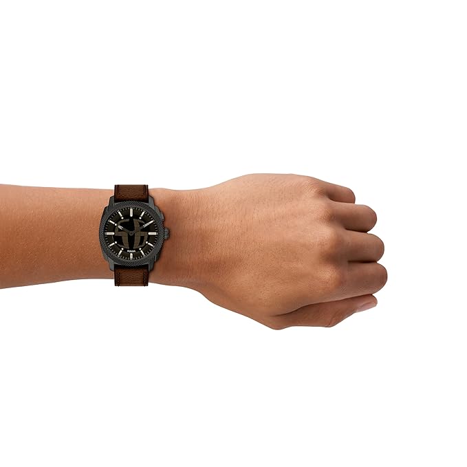 Fossil Machine Brown Quartz Leather Watch