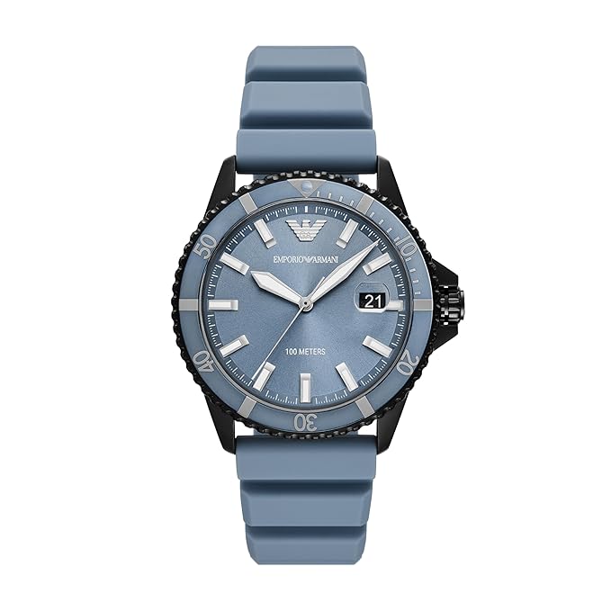 Emporio Armani N/A Blue Quartz Silicone Watch