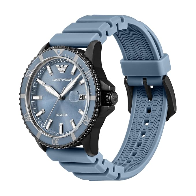 Emporio Armani N/A Blue Quartz Silicone Watch