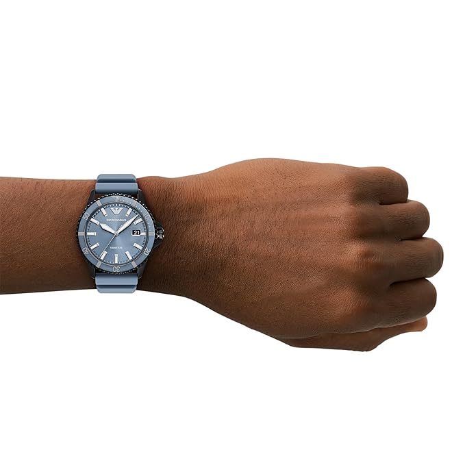 Emporio Armani N/A Blue Quartz Silicone Watch