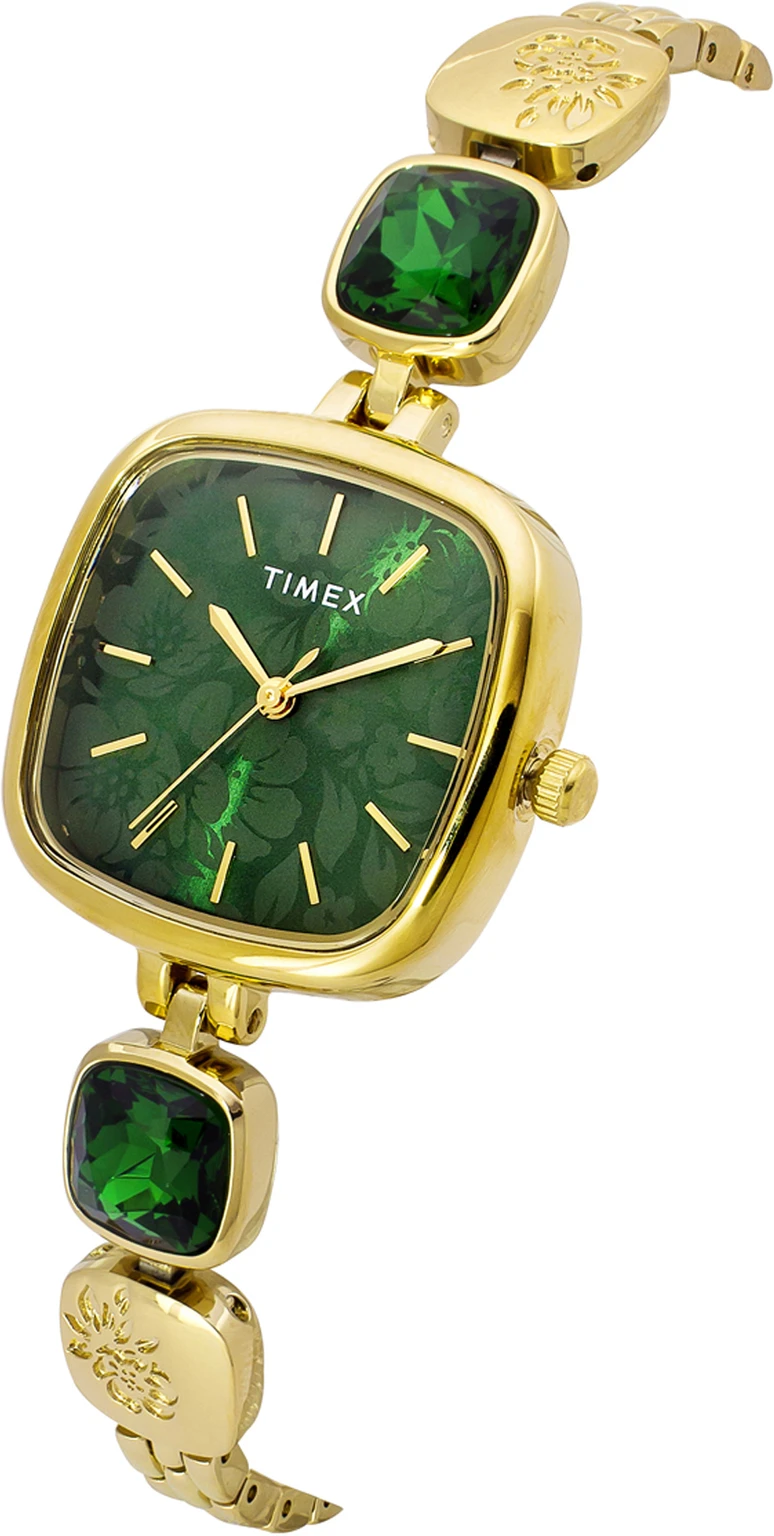 TIMEX Fria Square 27mm Green Dial Analog Watch  - For Women TWEL21000