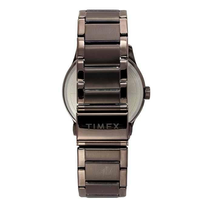 TIMEX Analog Watch for Man with Brown Round Dial & Brown Stainless Steel Bracelet Band Water Resistant Men's Wrist Watches