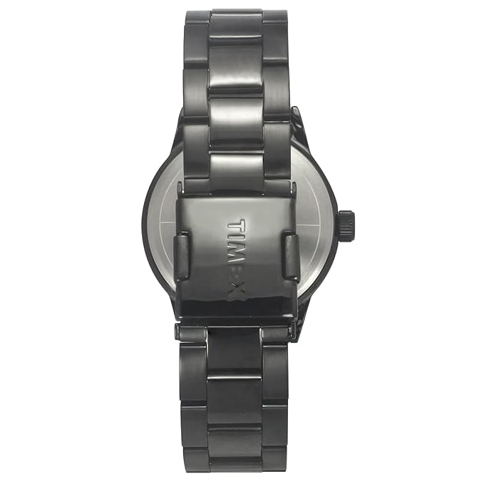 TIMEX Analog Watch for Man with Black Round Dial & Black Stainless Steel Bracelet Band Water Resistant Men's Wrist Watches