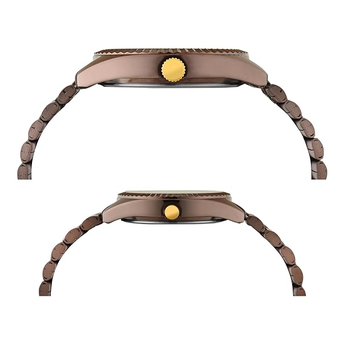 TIMEX Trendline Brown Round Dial Analog Pair Watch
