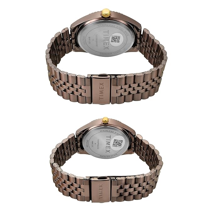 TIMEX Trendline Brown Round Dial Analog Pair Watch