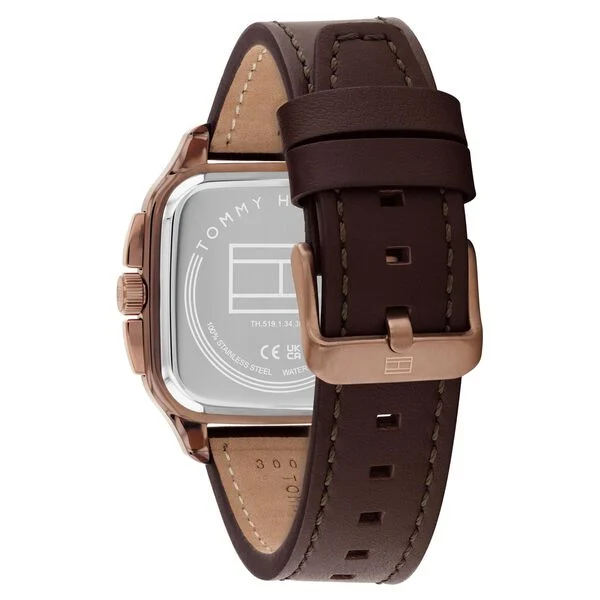 TOMMY HILFIGER green Herald 39 mm Green Dial Leather Analogue Watch For Men