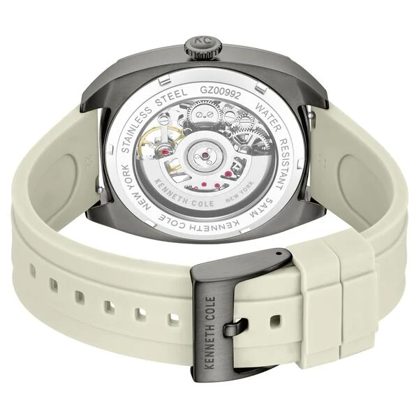Kenneth Cole Automatic with Gun Dial White Silicon Strap Watch for Men