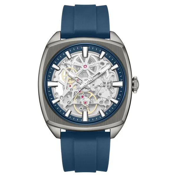 Kenneth Cole Automatic Blue Dial Blue Silicone Strap Watch For Men