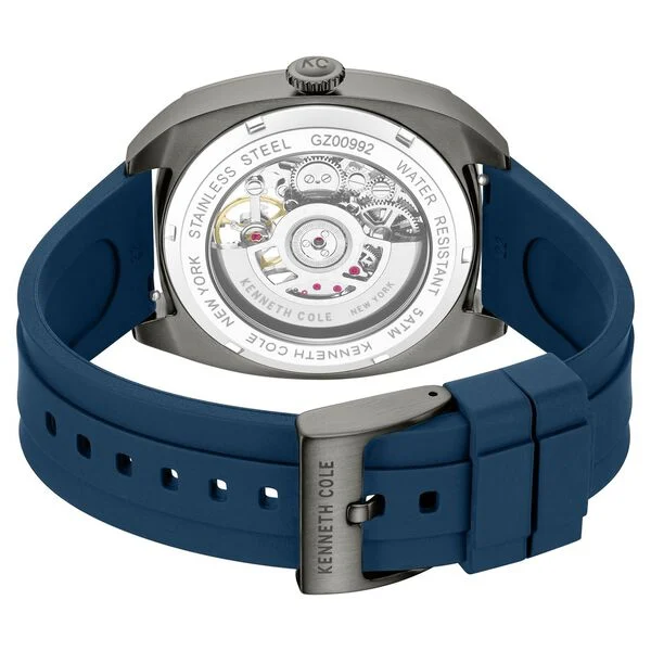 Kenneth Cole Automatic Blue Dial Blue Silicone Strap Watch For Men