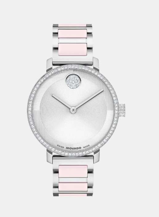 Bold Women Quartz Silver Dial Analog Stainless Steel Watch
