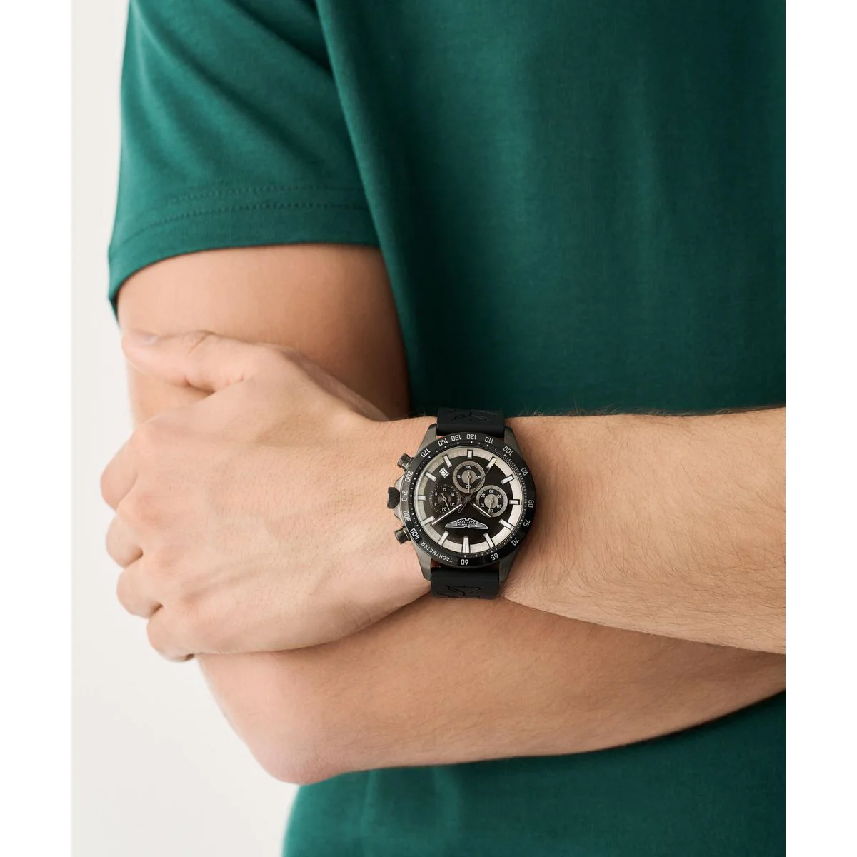 Aston Martin Round 44mm Black Dial Analog Men Watch