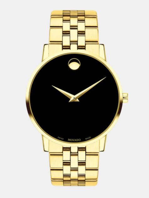 Museum Men Quartz Black Dial Analog Stainless Steel Watch