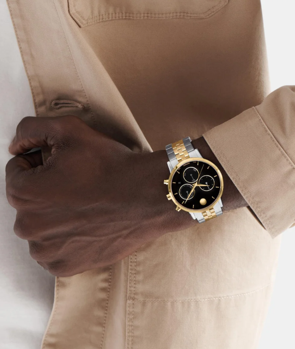 Museum Men Quartz Black Dial Chronograph Stainless Steel Watch