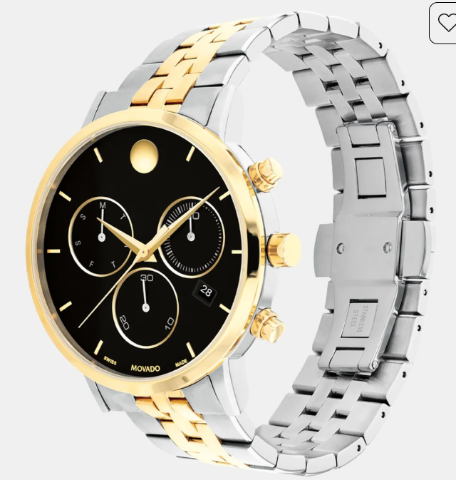 Museum Men Quartz Black Dial Chronograph Stainless Steel Watch