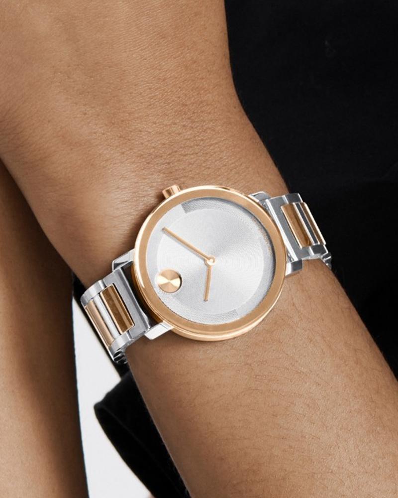 Movado Women Bold Round Silver Watches