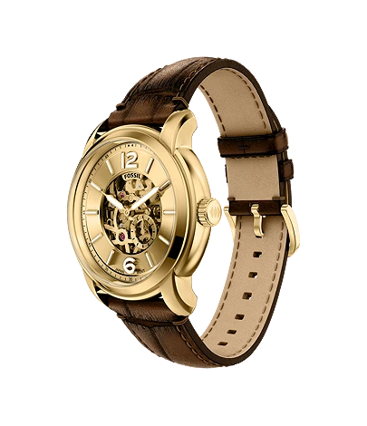 Fossil Heritage Automatic Brown Croco Leather Watch