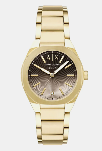 Women Quartz Gold Dial Analog Stainless Steel Watch AX6031