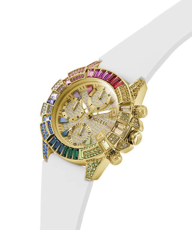 GUESS Pride Limited Edition White Gold Tone Analog Watch