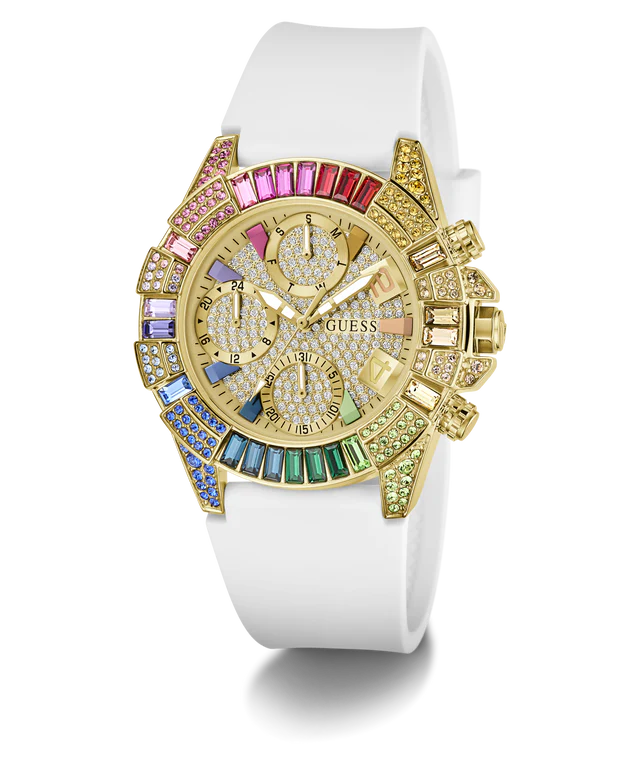 GUESS Pride Limited Edition White Gold Tone Analog Watch