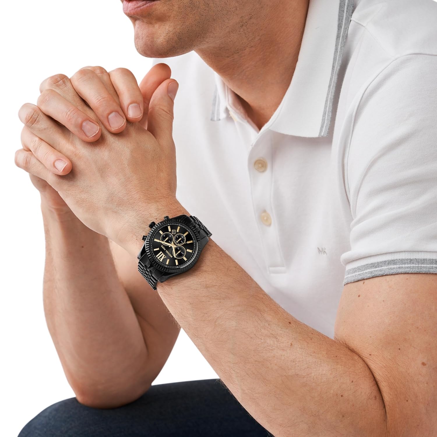 Michael Kors Lexington Analog Black Dial Men's Watch