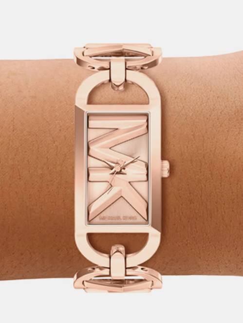 Mk Empire Women Quartz Rose Gold Dial Analog Stainless Steel Watch