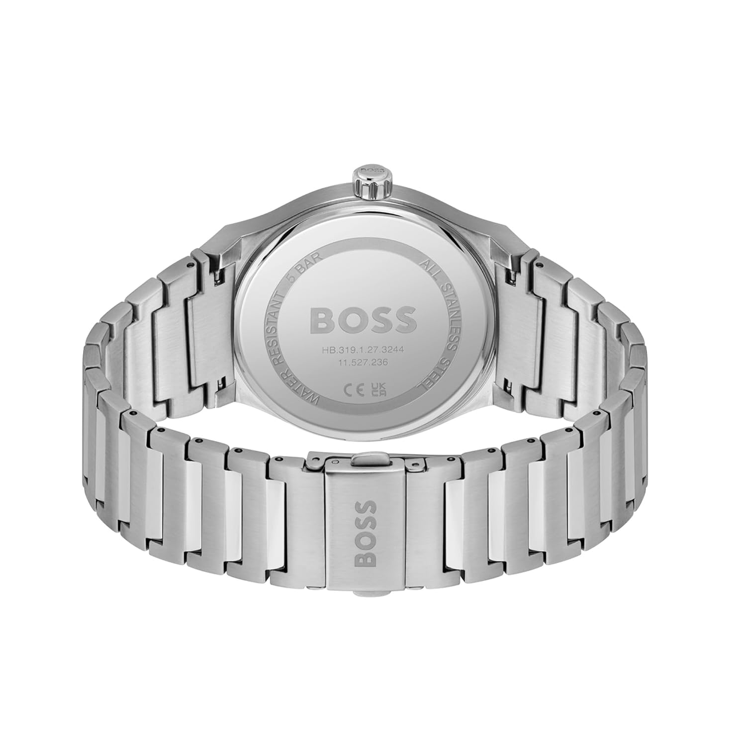 Click to see full view BOSS Candor Qtz Basic Calendar Green Round Dial Men's Analog Watch|Stainless Steel Material|Silver Color Band