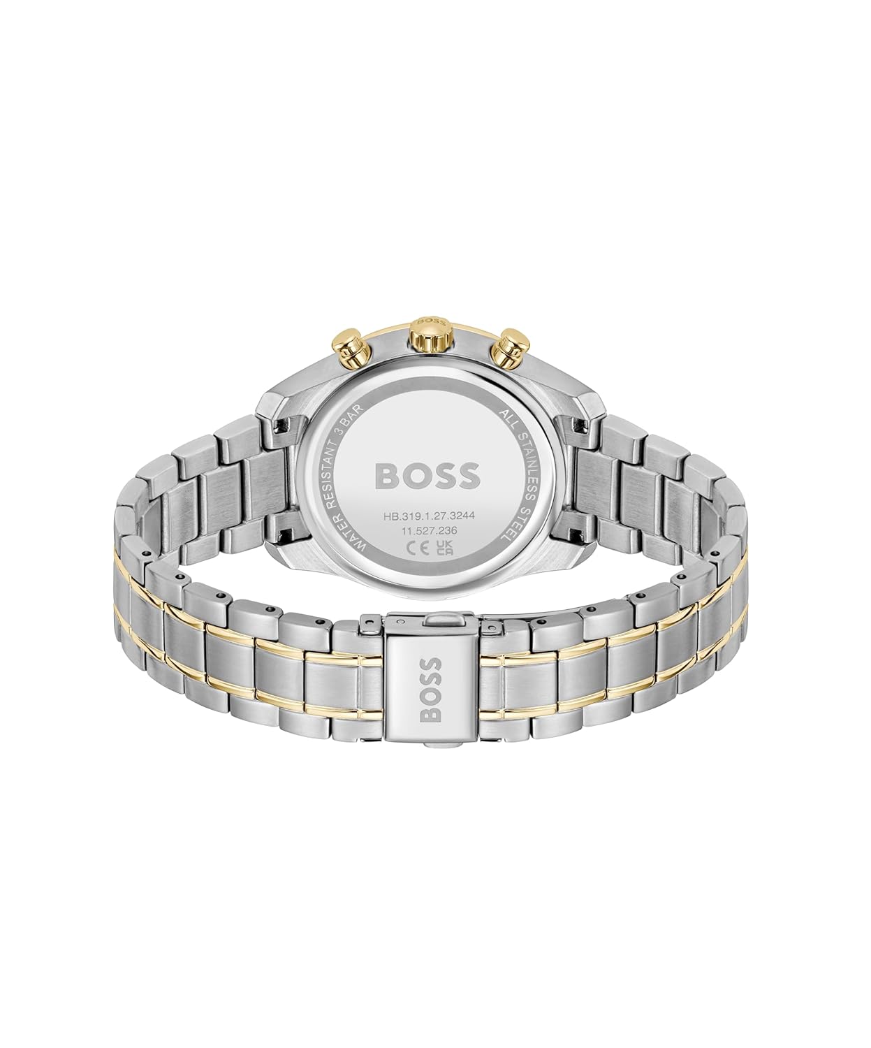 BOSS Grand Tour Ladies Qtz Chrono Green Round Dial Women's Watch|Two Tone Stainless Steel Material|Silver Color Band