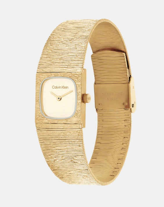 Calvin Klein Sophisticated Square Women Quartz Champagne Dial Analog Stainless Steel Watch
