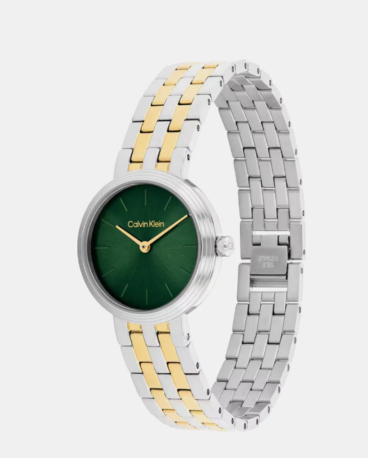 Ck Women Quartz Green Dial Analog Stainless Steel Watch