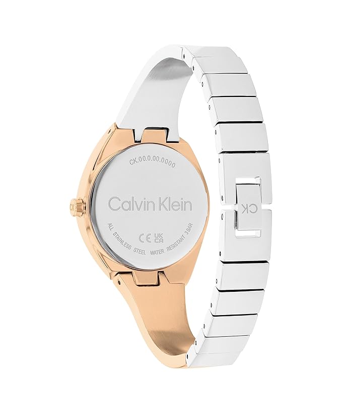 Calvin Klein Charming Qtz Basic Slim Silver White Special Dial Women's Watch|Two Tone Stainless Steel Material|Silver Color Band