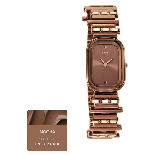 Raga Women's Love all: Elegant Oval Brown Dial & Metal Strap Watch