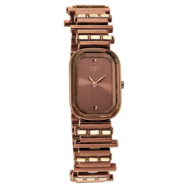 Raga Women's Love all: Elegant Oval Brown Dial & Metal Strap Watch