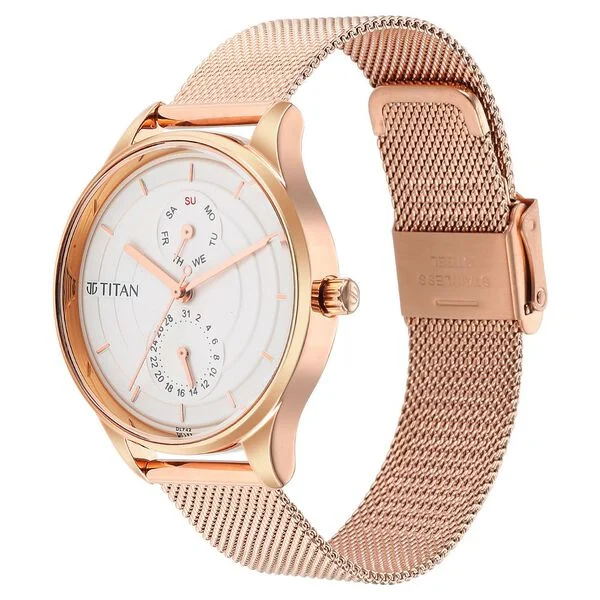 Titan Neo Workdays Silver Dial Quartz Multifunction Stainless Steel Strap watch for Women